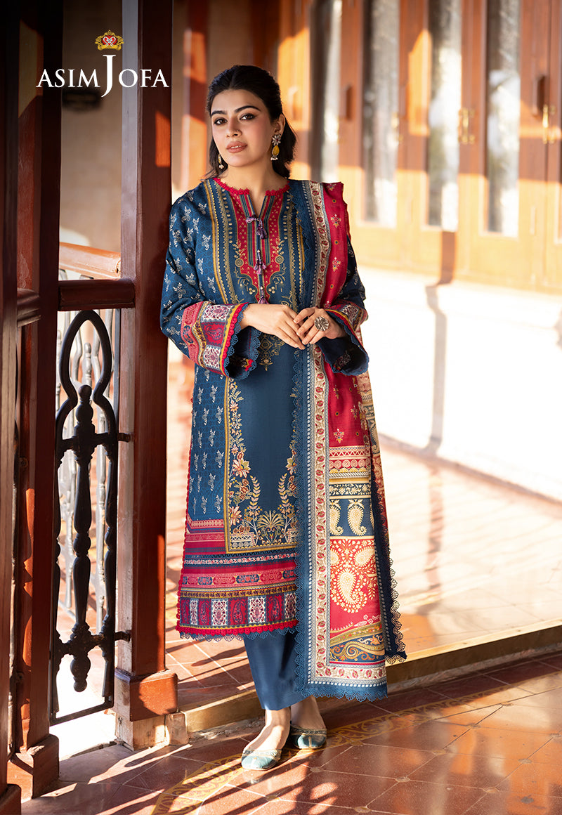 AJUW-53 PRINTED KHADDAR 3 Pcs