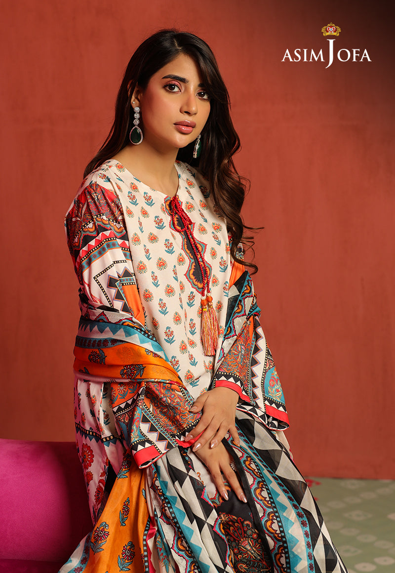 AJTM-08 - 2 PCS PRINTED GEORGETTE SILK 2 PCS